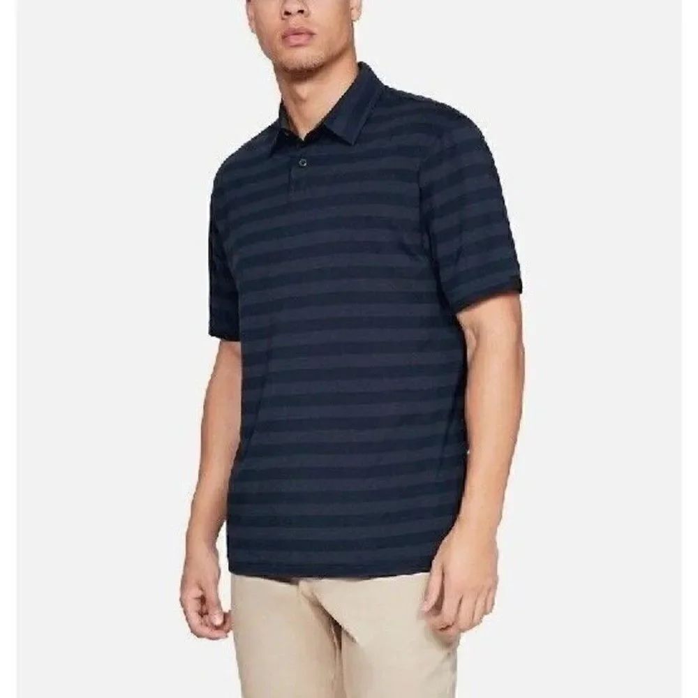 Under Armour Charged Cotton Scramble Striped Golf Polo Shirt Men's Size 2XL